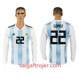 Argentina Fodboldtrøjer Gomez 22 Hjemmebanesæt VM 2018 Langærmet